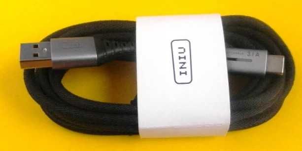 Kabel USB C 2m 200cm 3.1A wzmacniany w oplocie INIU szybkie ładowanie