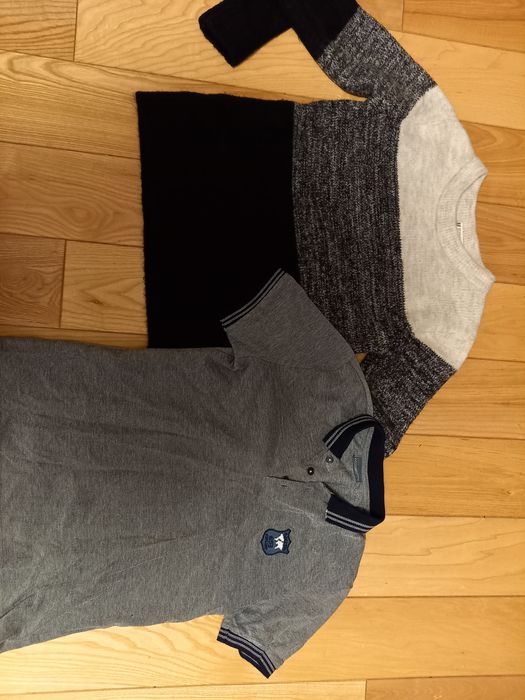 Sweter ciepły i  H&M rozmiar 152 i koszulka Cocodrillo