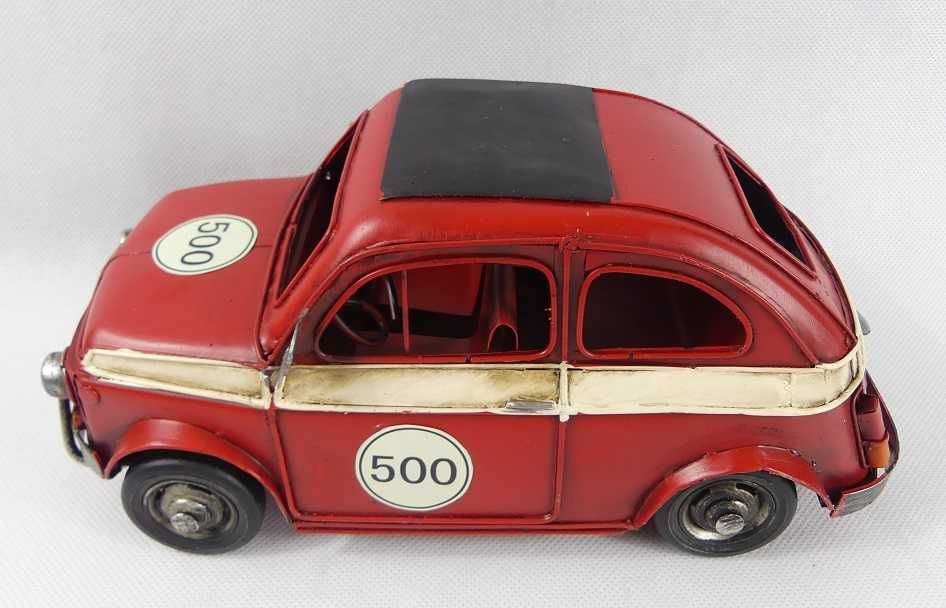 Metalowy czerwony model FIAT 500 pojazd AUTO