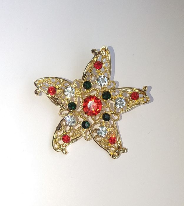 Broszka gwiazda Broszka śwąteczna Boże narodzenie sylwestr