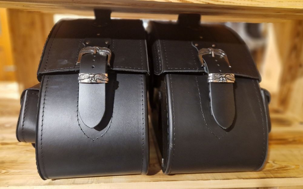 Sakwy boczne skórzane duże