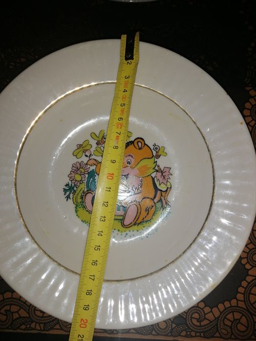 Тарелка детская ссср. Тарелка с медвежоком Мед.