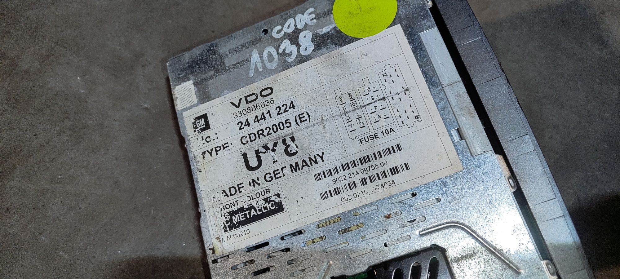Vectra C Signum Meriva Corsa radio CD CDR 2005 VDO + kod i inne