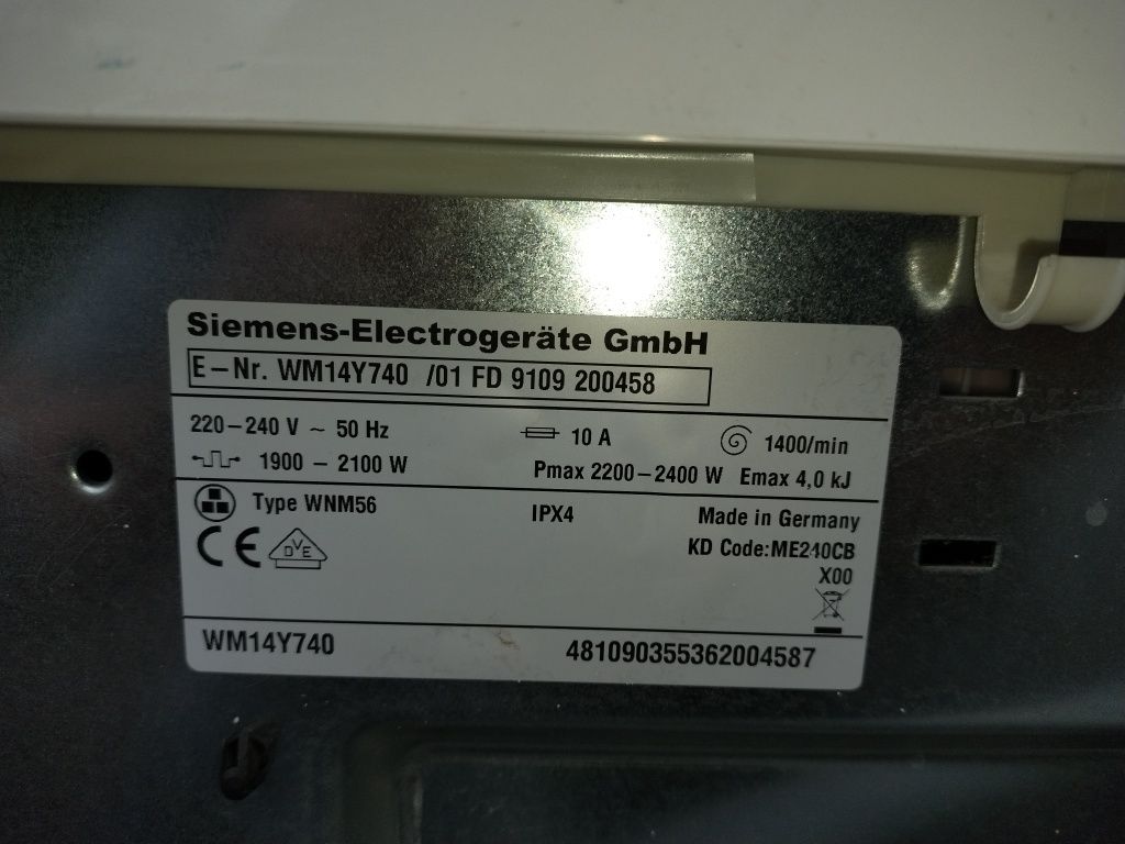 Pralka Siemens IQ 800 WM 14 Y740