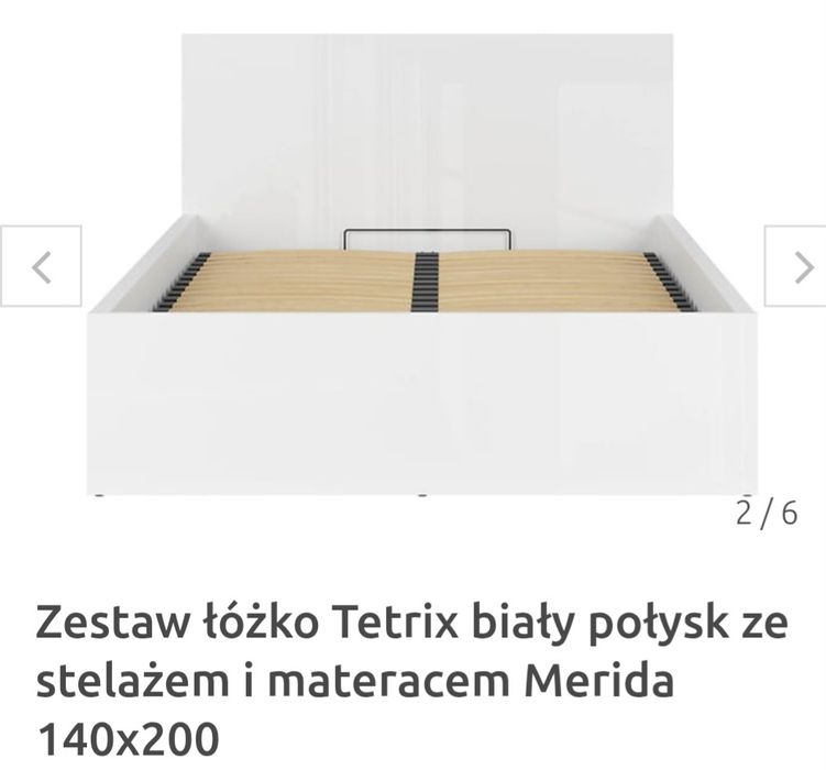 Sprzedam łóżko 140×200 bialy polysk