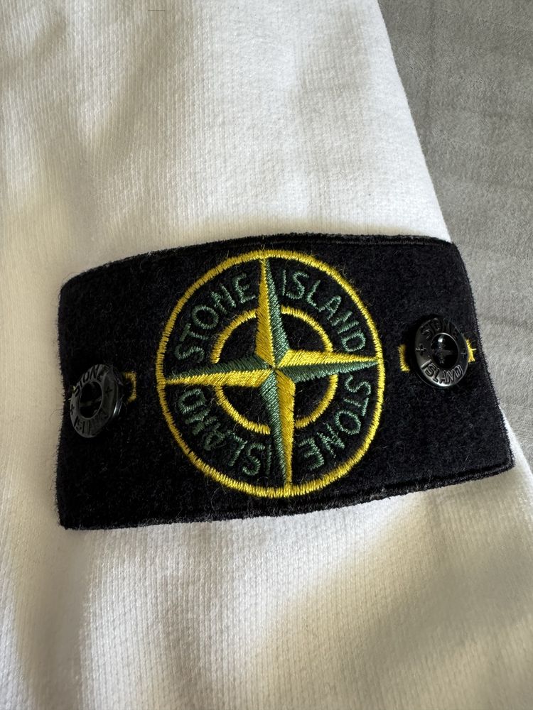Stone Island біла худі на блискавці , Л (оригінал, майже нова)