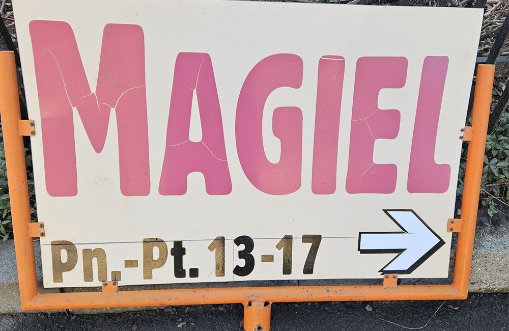 UNIKAT! Tablica Reklamowa "MAGIEL" z Epoki PRL / Lat 80. - Oldschool