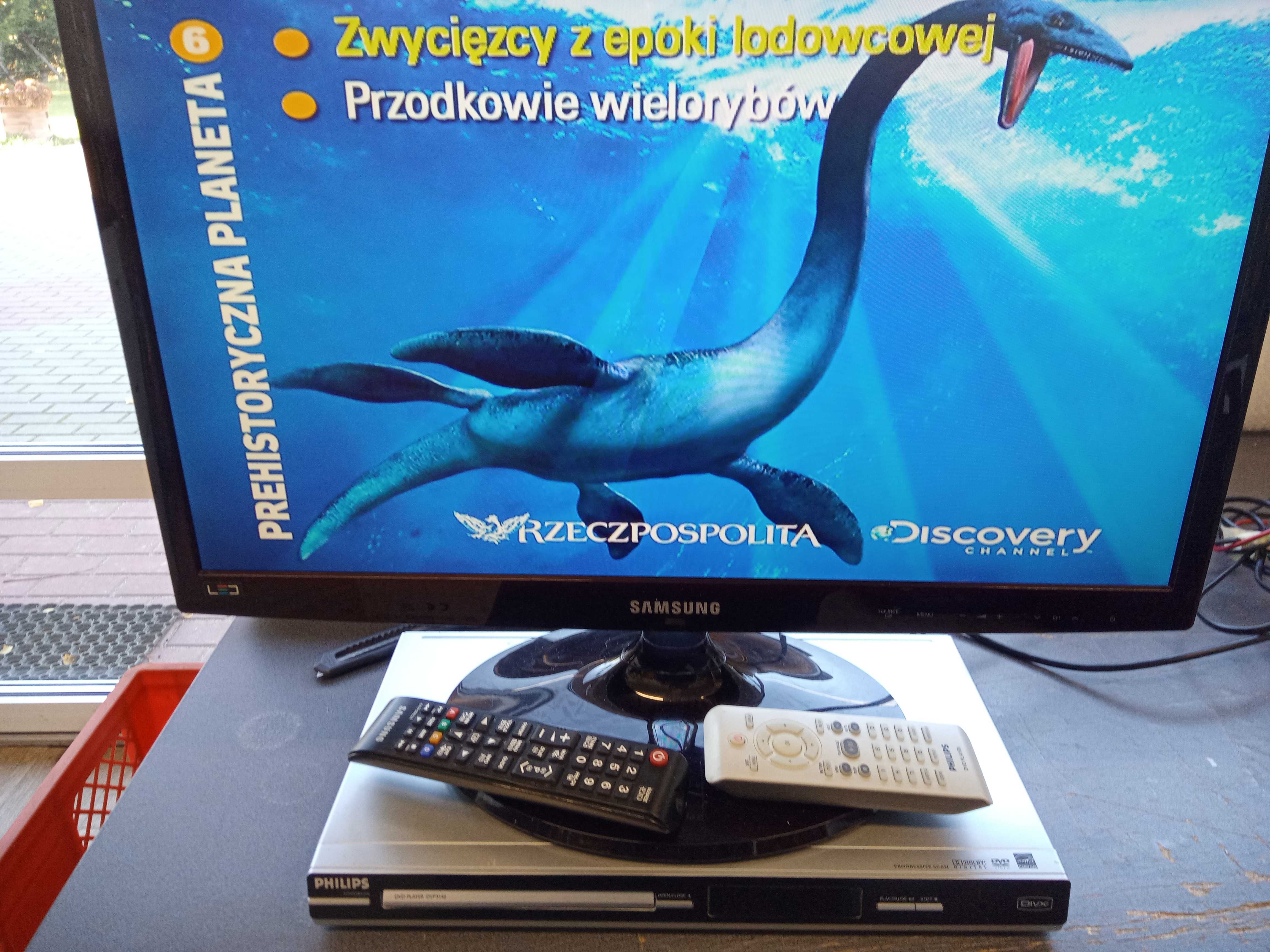 Telewizor LED Samsung t22b350 22" HD+ DVD PHILIPS DVP3142 piloty