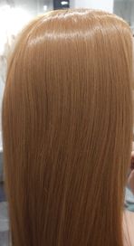 Złocistobrązowa peruka z długimi prostymi włosami dla kobiet