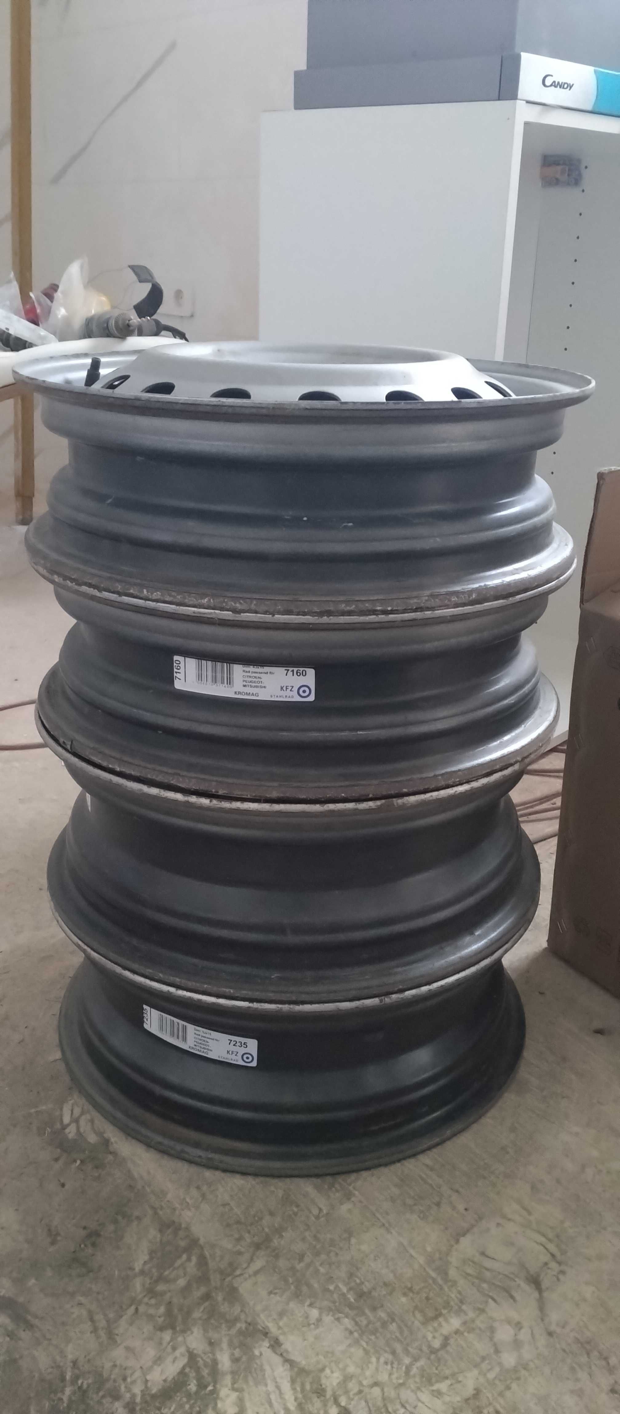 4 jantes de ferro 15 p/ Mitsubishi I Miev, Citroen CZero e Peugeot Ion