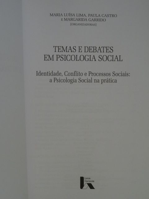 Temas e Debates em Psicologia Social de Paula Castro, Maria Luísa Lima