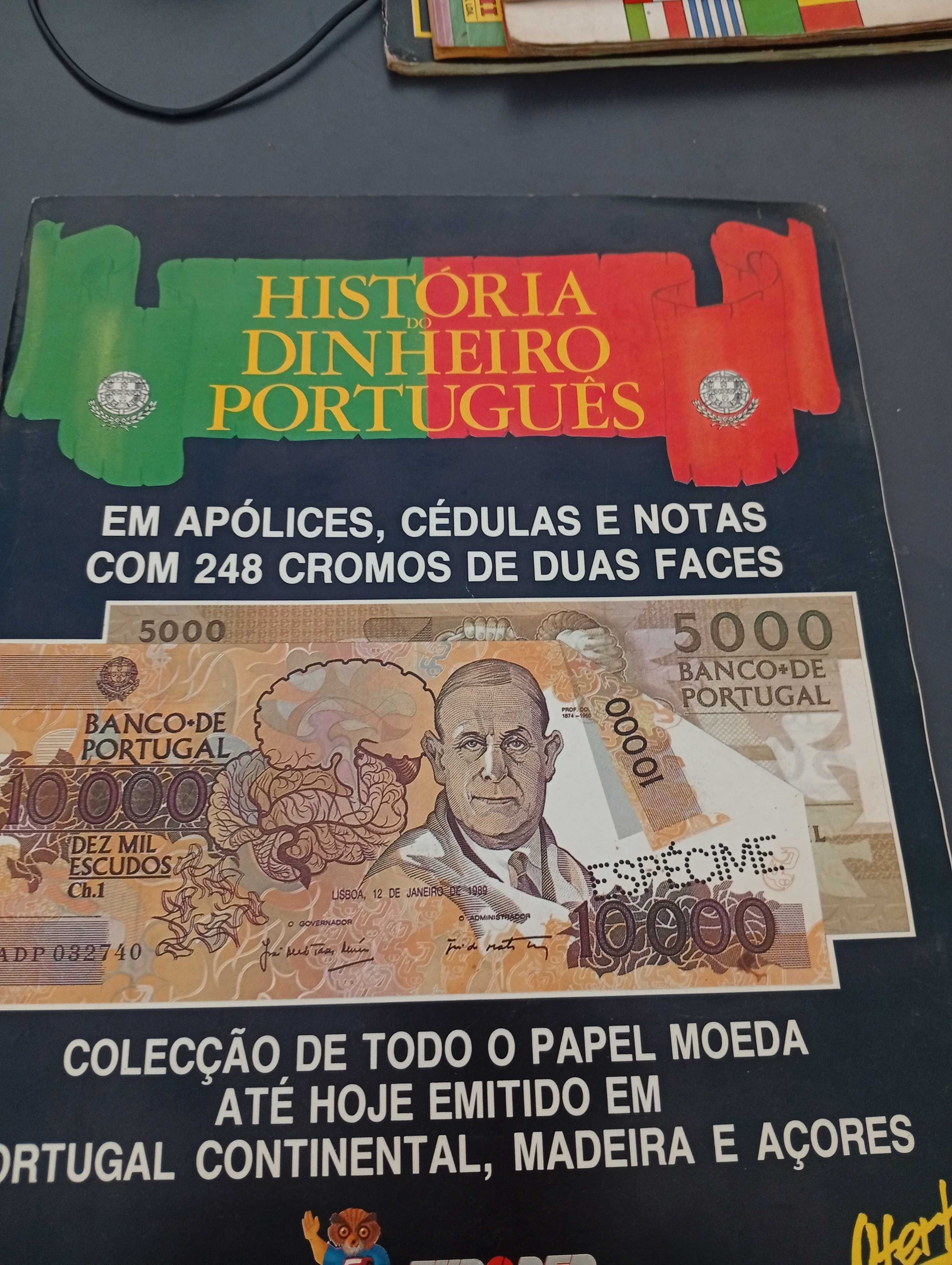 Caderneta cromos "História do dinheiro Português"
