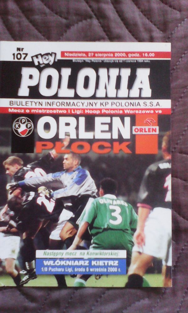 biuletyn Hey Polonia nr 107 z dnia 27.08. 2000 r.Polonia-Orlen Płock