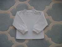 biała welurkowa bluzka kaftanik sweter na chrzest roz. 80