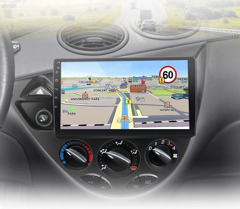 Radio Android 9" do Ford Fiesta/Focus, CarPlay, Android Auto 1GB 32GB