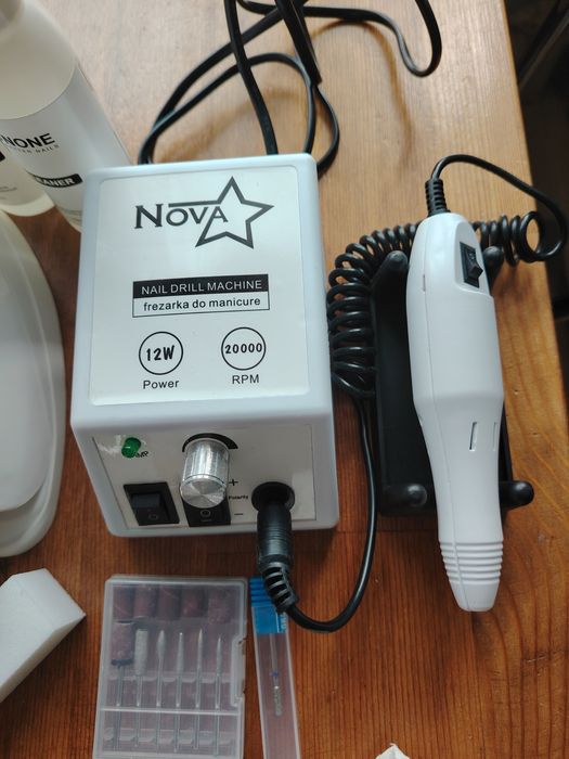 Zestaw do paznokci hybrydowych SUNONE Home2 + frezarka Nova + lakiery