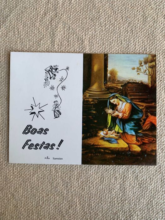 Postais religiosos e de Natal antigos vintage dos anos 70 / 80