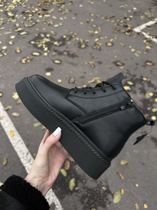 37,38,39 Останні пари натуральна шкіра зимові жіночі черевики чорні