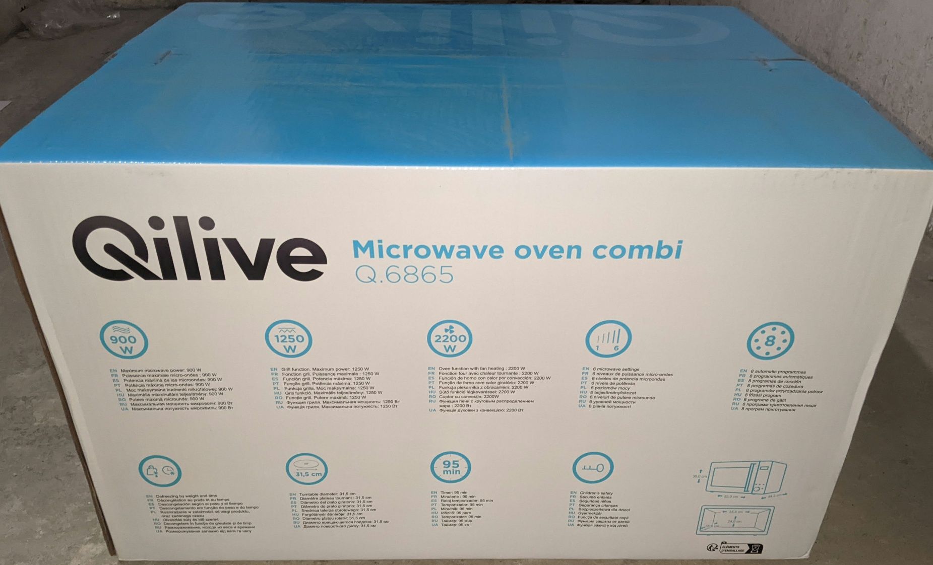 Nowa w pudełku, kuchenka mikrofalowa QILIVE Q.6865 — pojemność 30 l