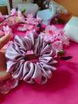 Scrunchie do włosów rozm L Satyna Liliowy