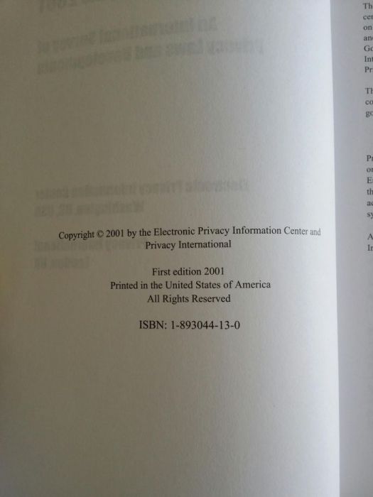 Livro "Privacy & human rights" electronic privacy information center