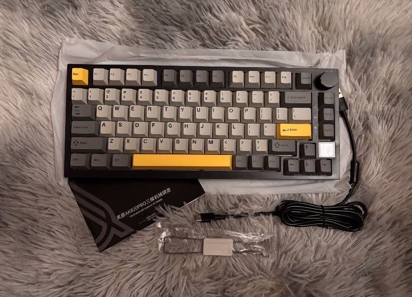 Ajazz ak820 pro клавіатура механічна, з екраном, ігрова клавіатура