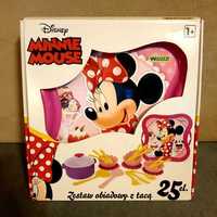 Disney Minnie Mouse Zestaw obiadowy z tacą 25 elementów NOWY 1+