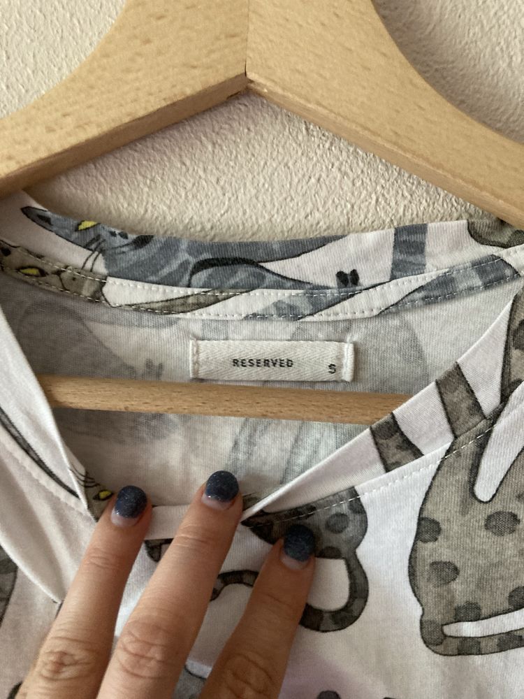Koszulka w koty oversize S