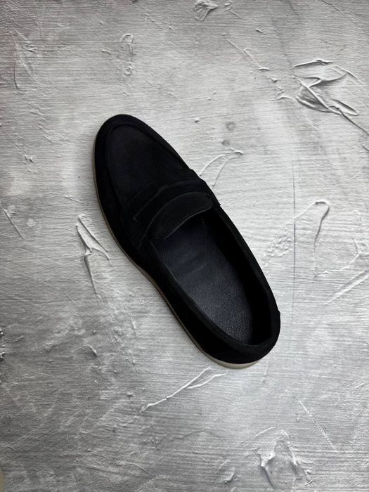 Лоферы Замшевые мужские чёрные LORO PIANA! Натуральная Замша! ХИТ!