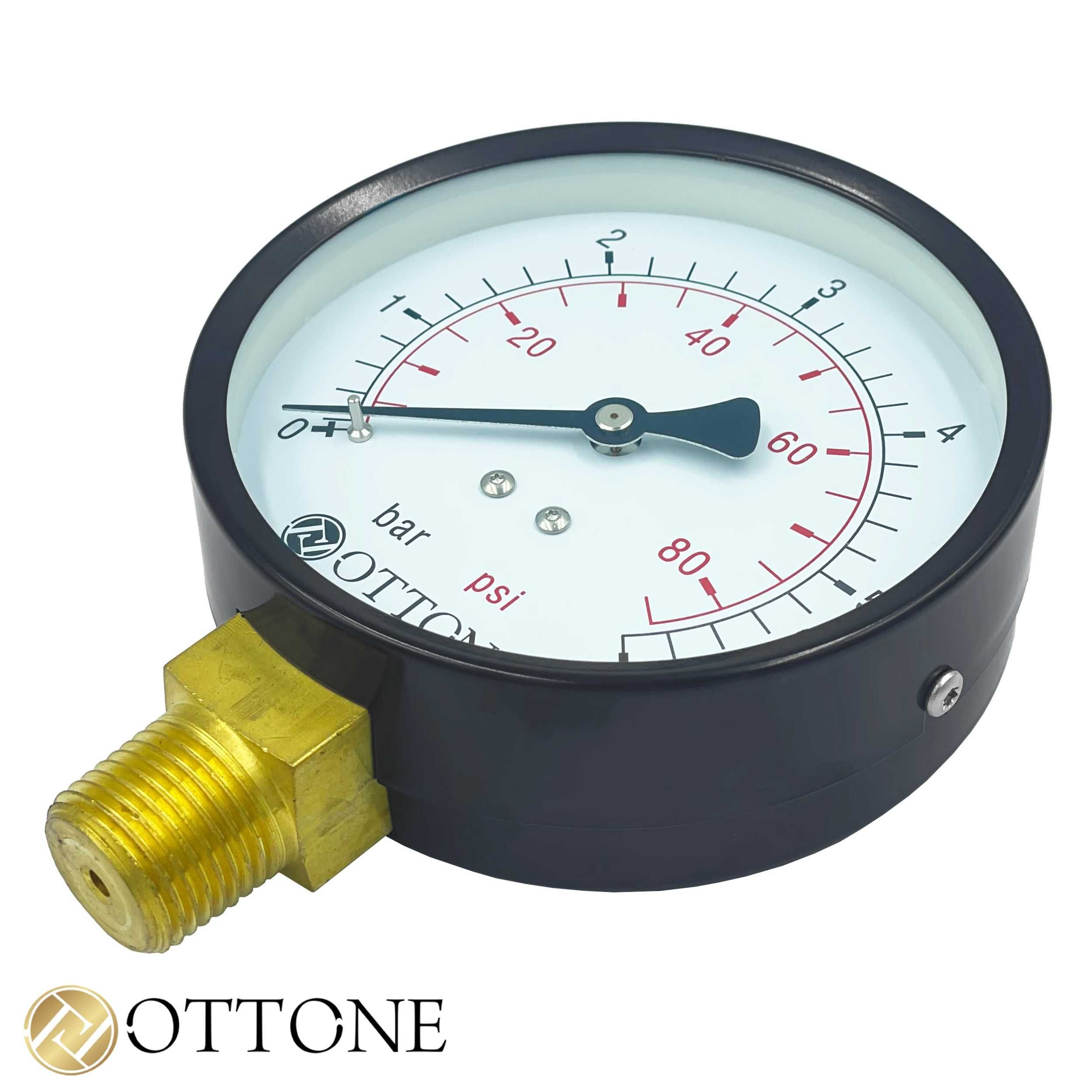 Manometr Radialny Tarczowy Dolny 100mm 1/2 Cala 0-2,5 Bar Ottone