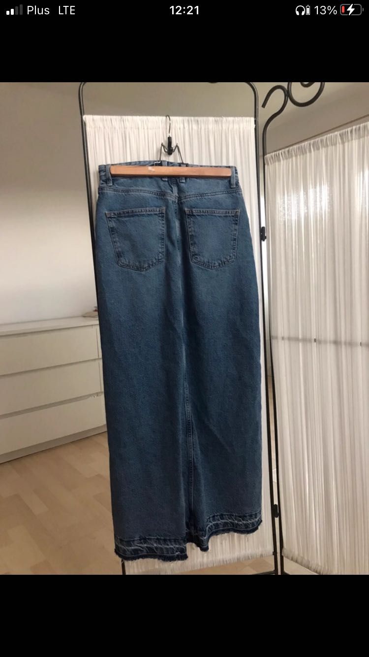 Spódnica jeansowa maxi zara trend