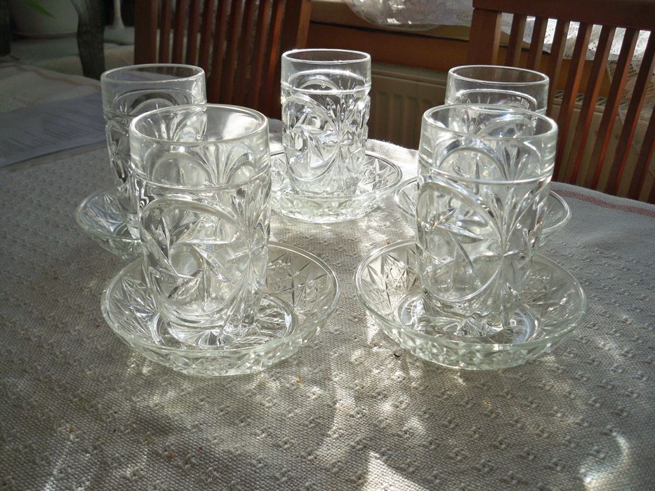 Piękne rzadkie szklanki z kryształu z czasu PRL