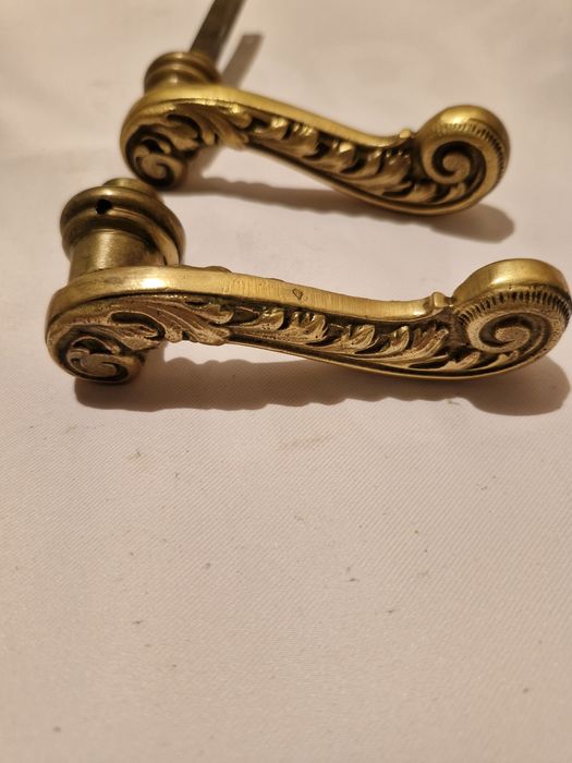 Klamki mosiężne komplet