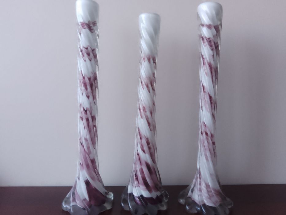 Вазы интерьерные ,новые (гутное  стекло)