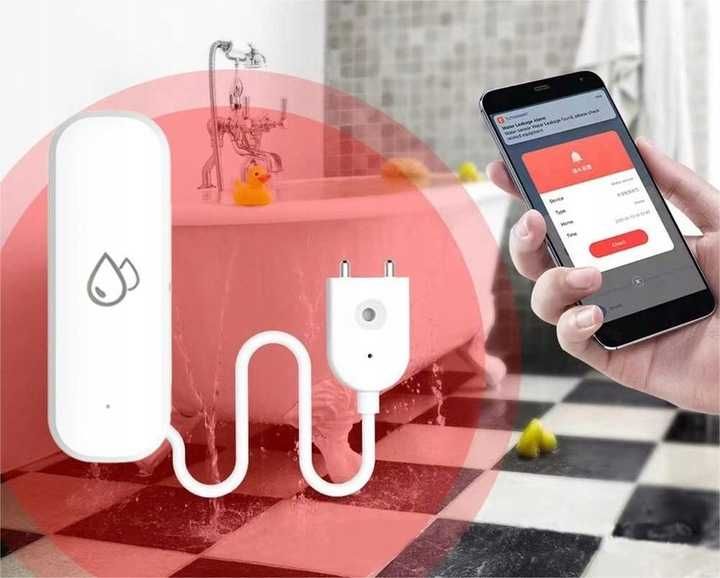 Czujnik Zalania Wycieku Wody WIFI TUYA Sensor SMART LIFE SJ-1010