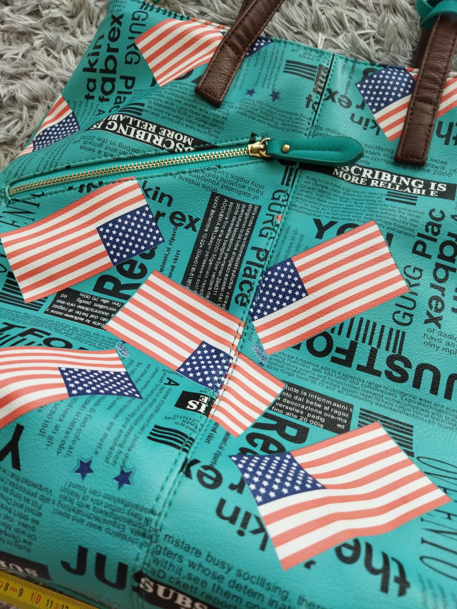 Torba torebka Jennifer & Jennifer z flagą USA odbiór Koszalin