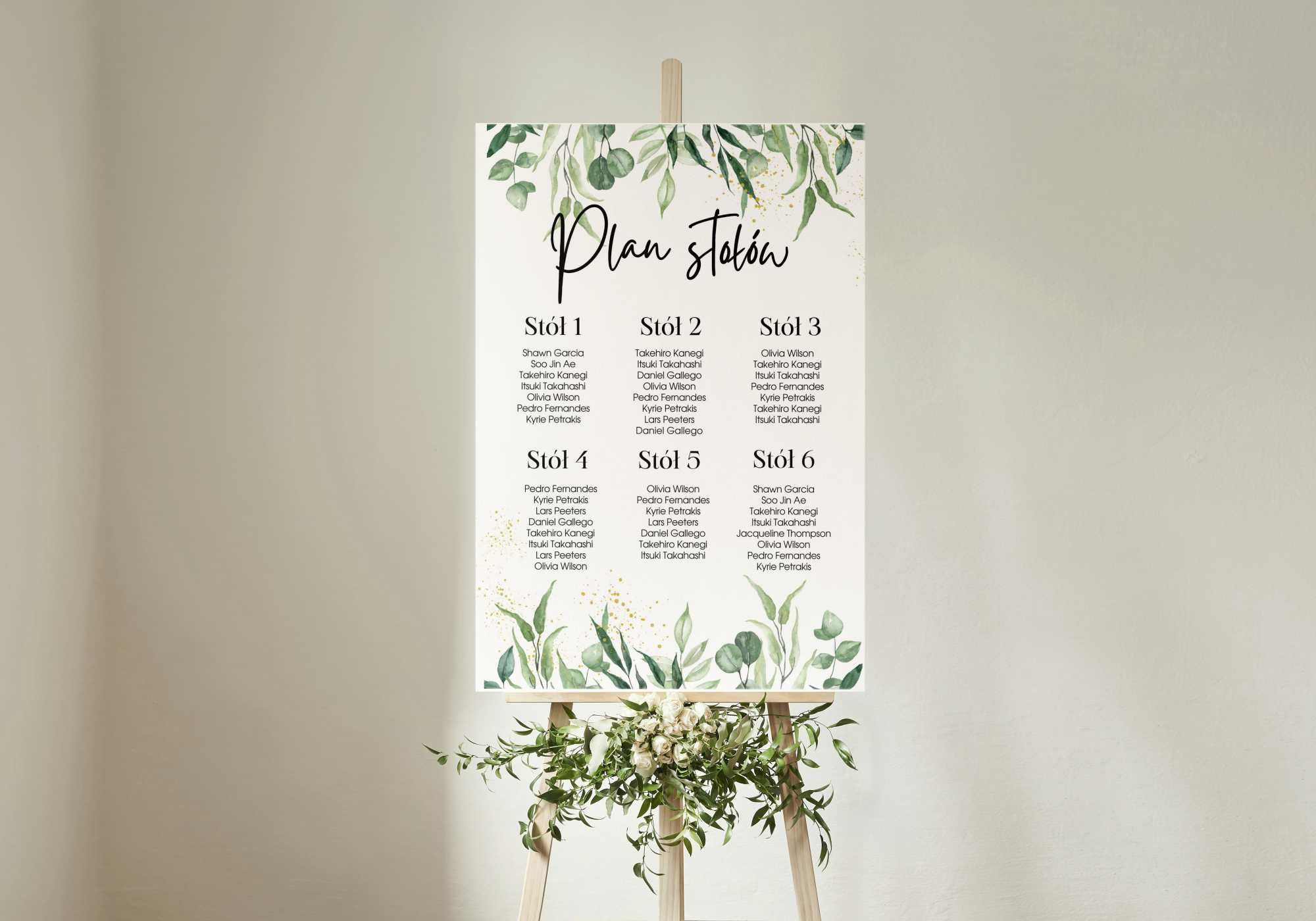 Plan stołów na wesele ślub dekoracja tablica RÓŻNE WZORY 50x70 cm