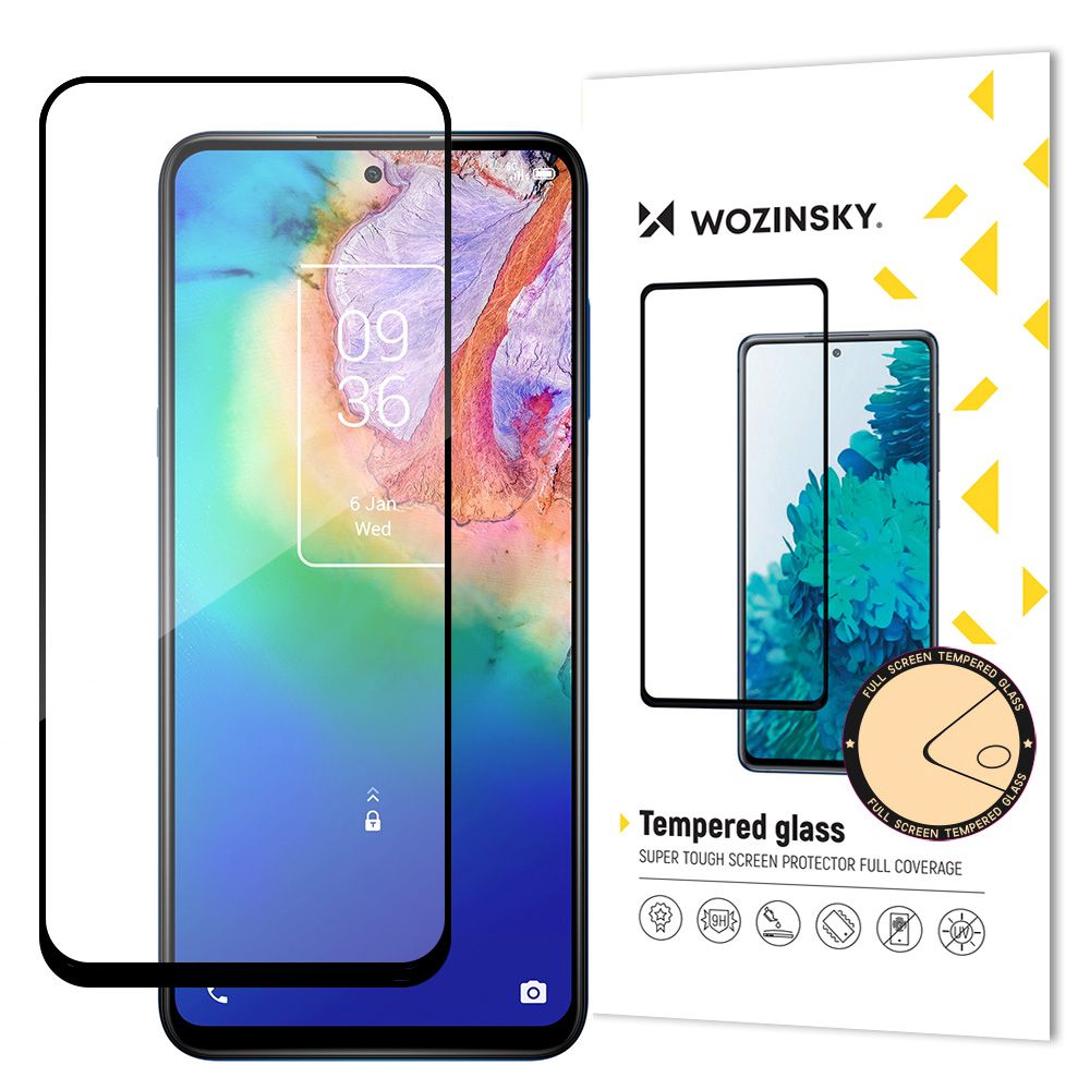 Wytrzymałe szkło hartowane 9H na cały ekran TCL 20 5G z ramką Case