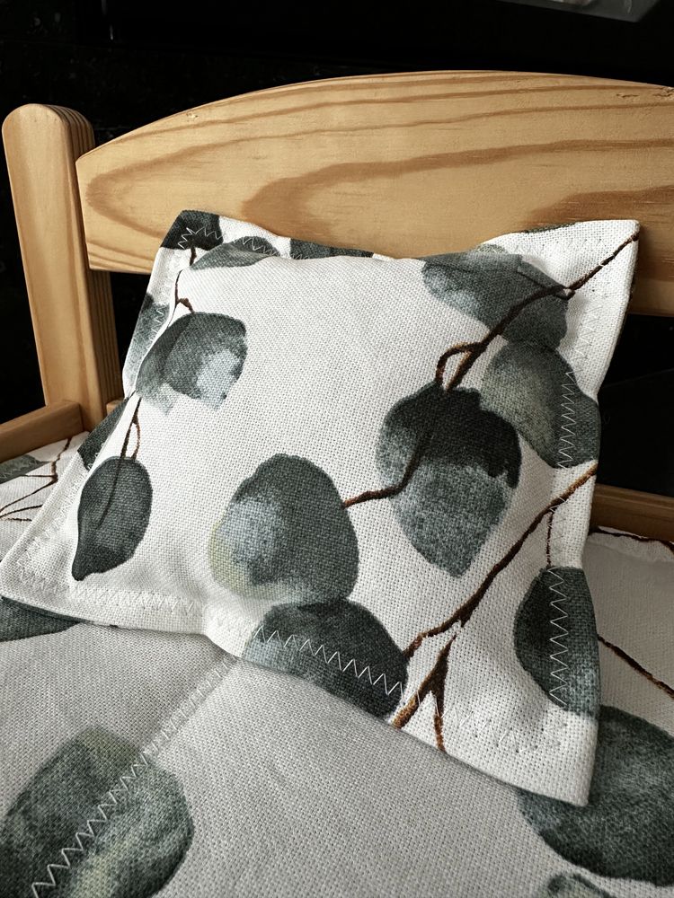 Mata na łóżeczko IKEA - eukaliptus, 1 poduszeczka