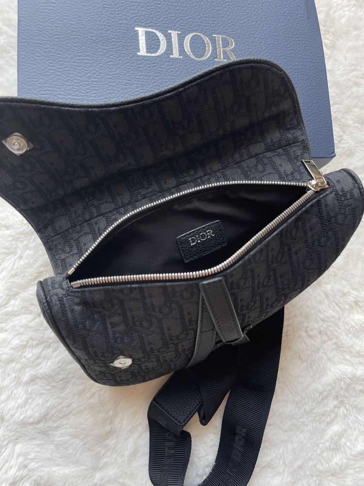 Nerka Dior Saddle Bag Oblique Jacquard Black