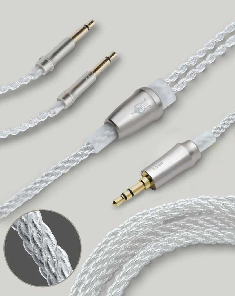 Meze 2 x Mono 3.5 – Stereo 3.5 mm Silver-Plated Upgrade Cable