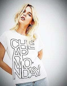 Cheap monday Новейшая футболка. Унисекс. Хлопок 100%