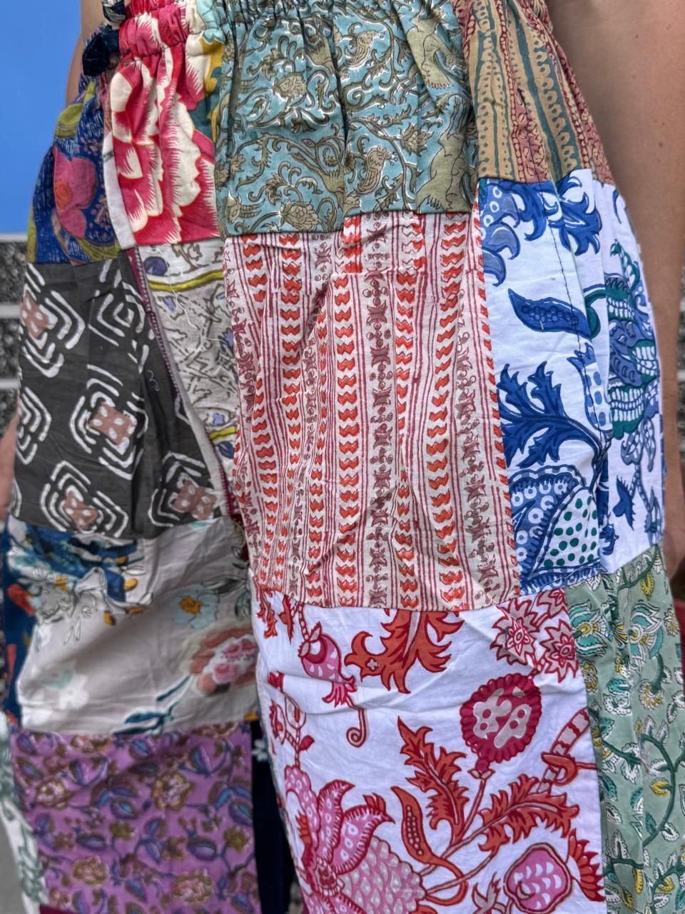 Spodnie z szerokimi nogawkami patchwork