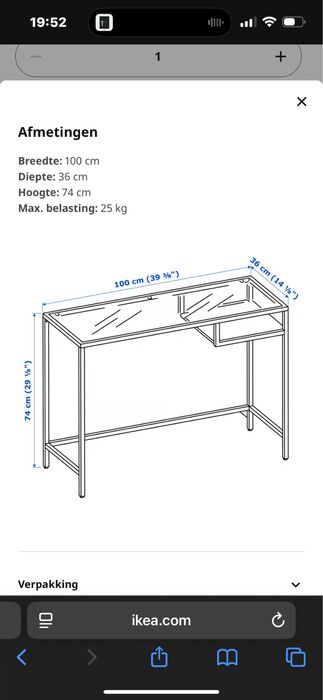 konsola biurko na laptopa ikea vittsjo