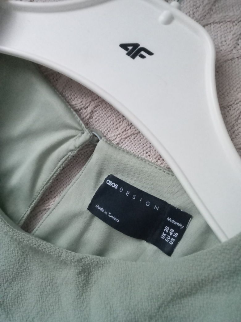 Sukienka świąteczna ASOS XL szałwiowozielona dla kobiety w ciąży mamy