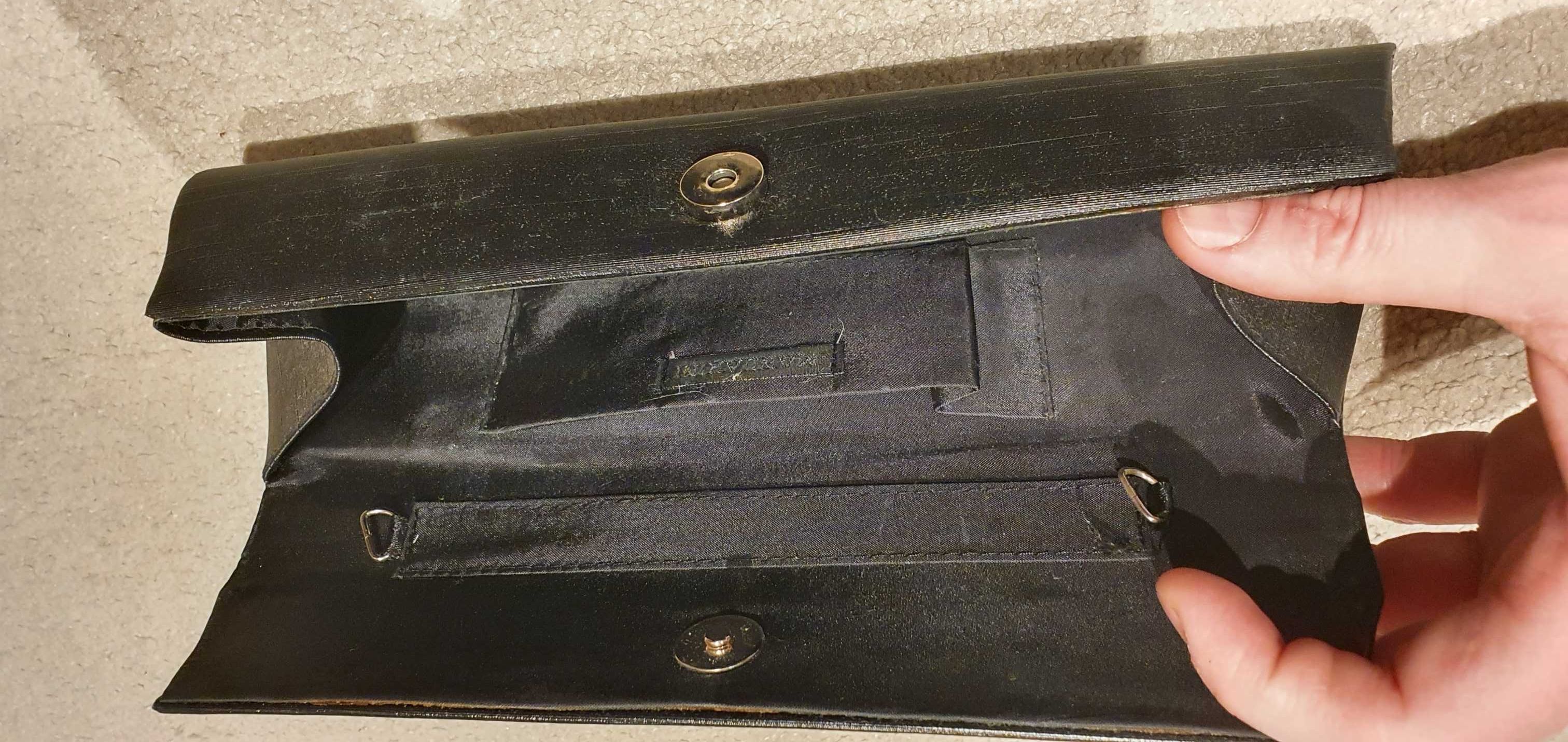 kopertówka, torebka wizytowa czarna
