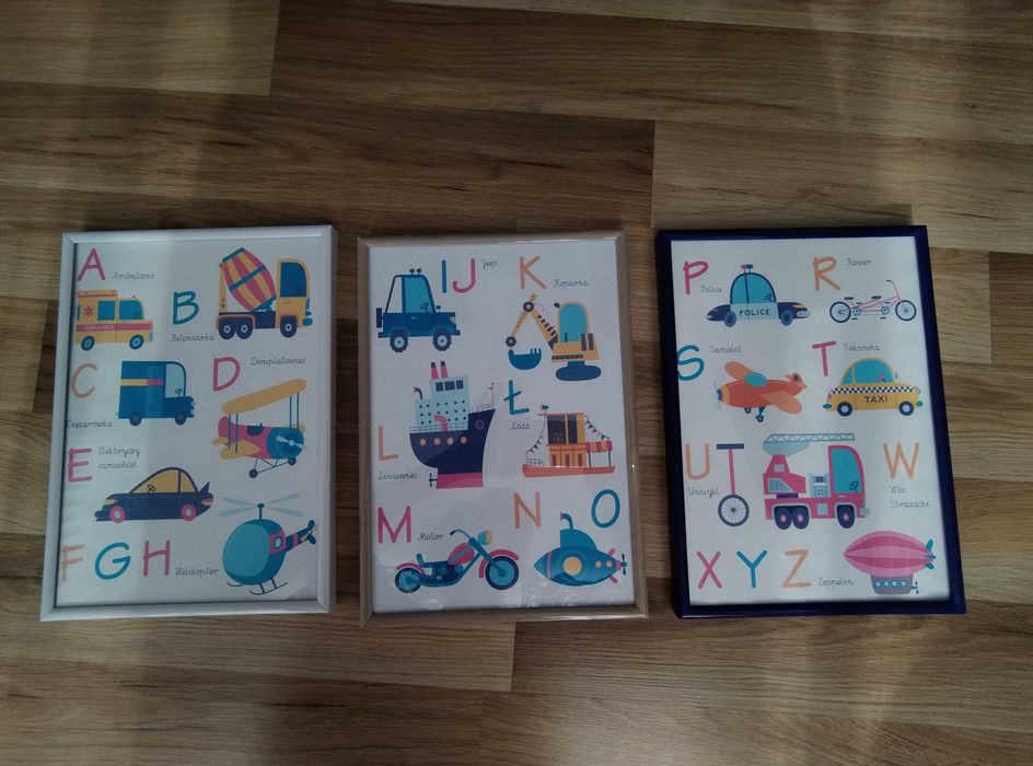 Plakaty dziecięce wraz z ramkami stan idealny