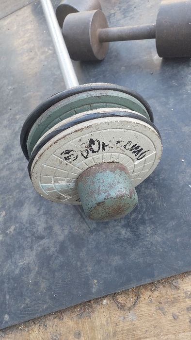 . Штанга 40 кг. Гантели 12 кг.