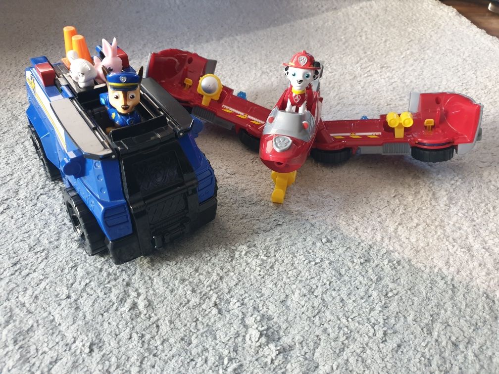 Dwa autka psi patrol transformers