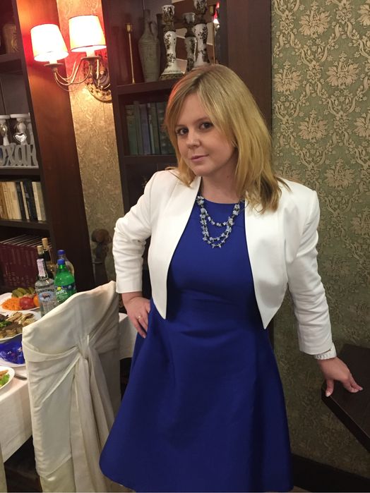 Сукня атласна синя